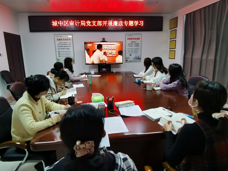 圖1為城中區審計局黨支部黨員干部開展廉政專題學習.png